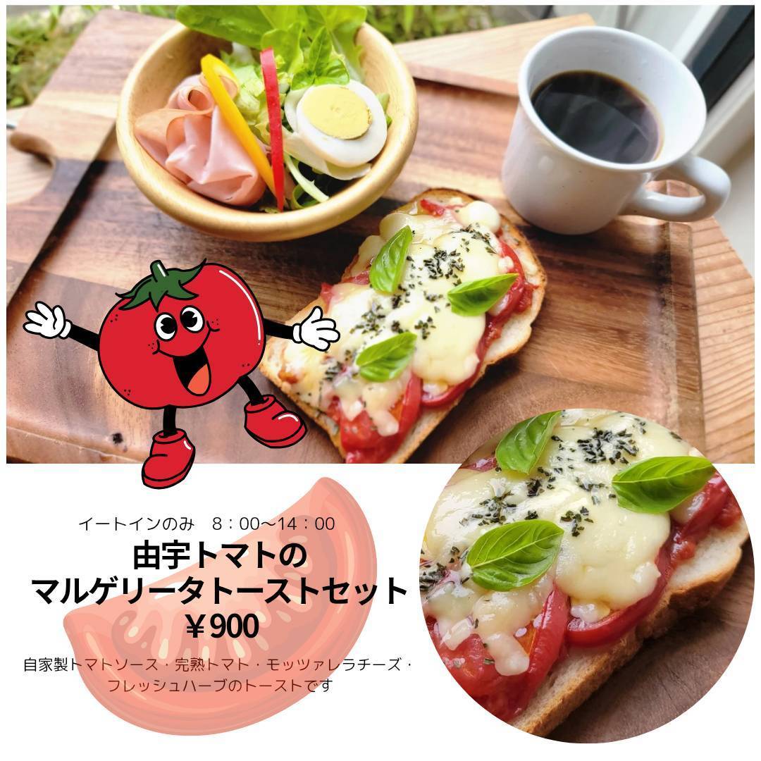 由宇トマトのマルゲリータトーストセット